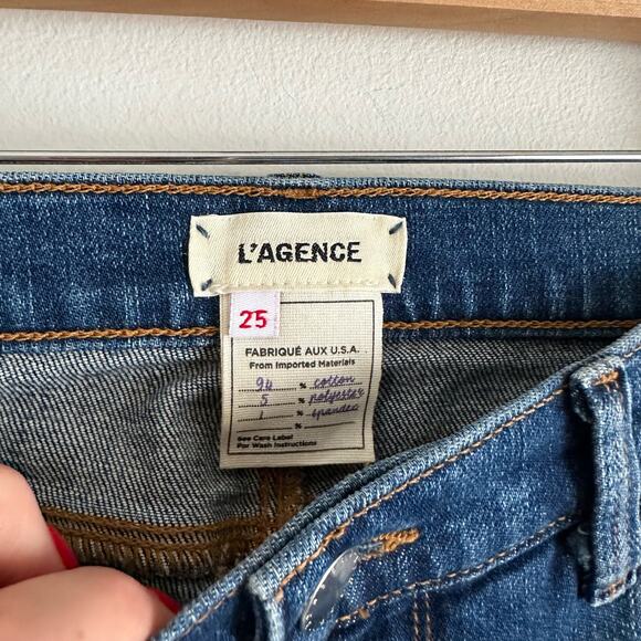L'AGENCE Harris High Rise Cropped Straight Jean in Talledega 25 $290 - Picture 6 of 8